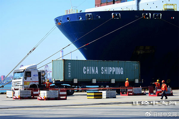 中国发往美国集装箱运输量1月增20%